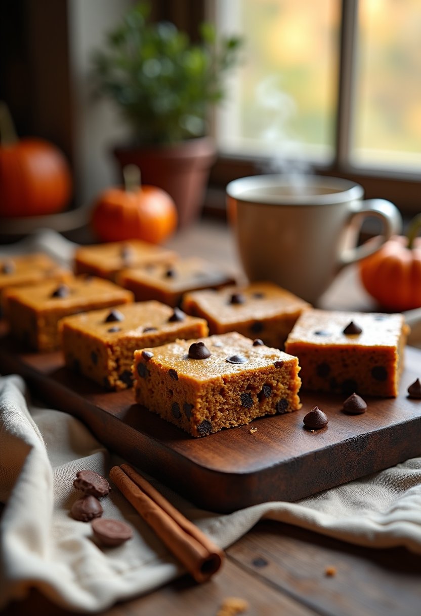 Pumpkin Chocolate Chip Bars Recipe final dish