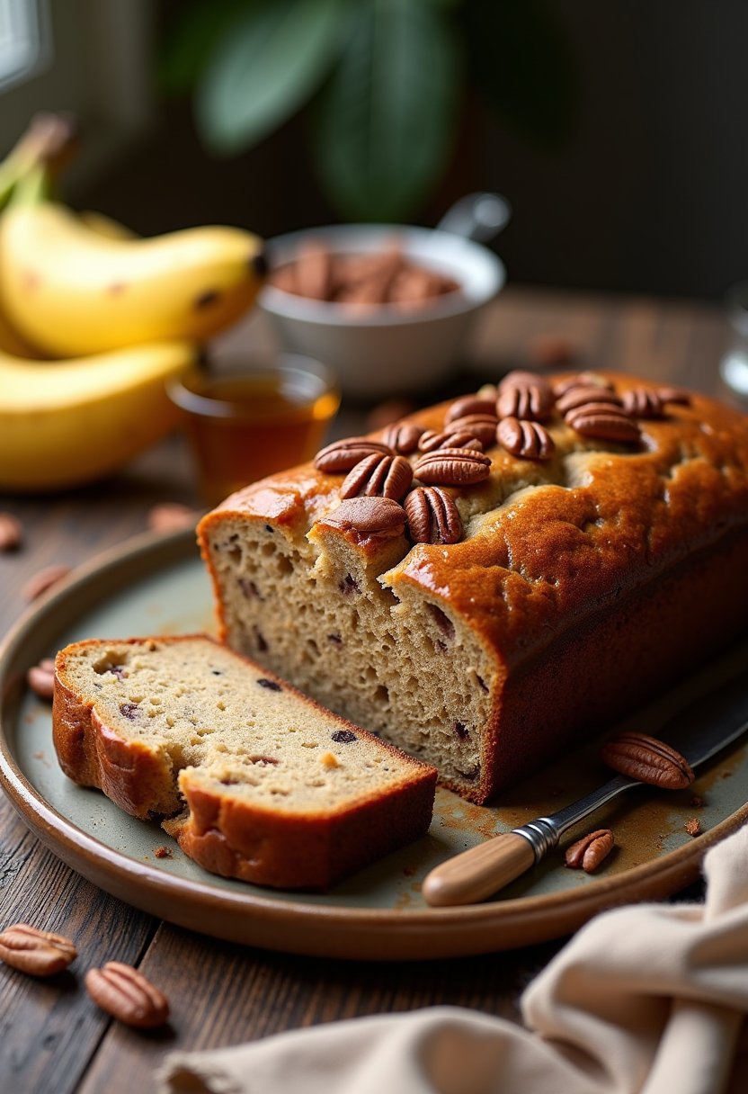 Banana Bread With Pecans Recipe final dish