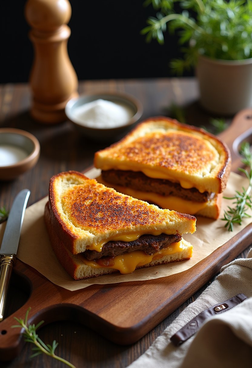 Grilled Cheese Patty Melts Recipe dish