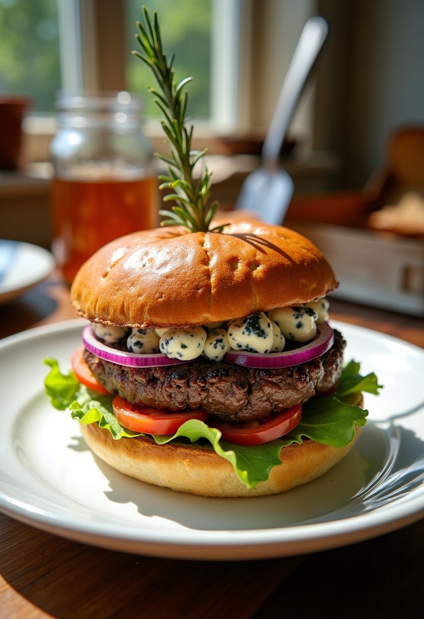 Bobby Flay Blue Cheese Burger final dish