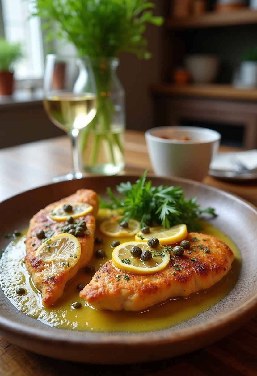 Bobby Flay Chicken Piccata final dish