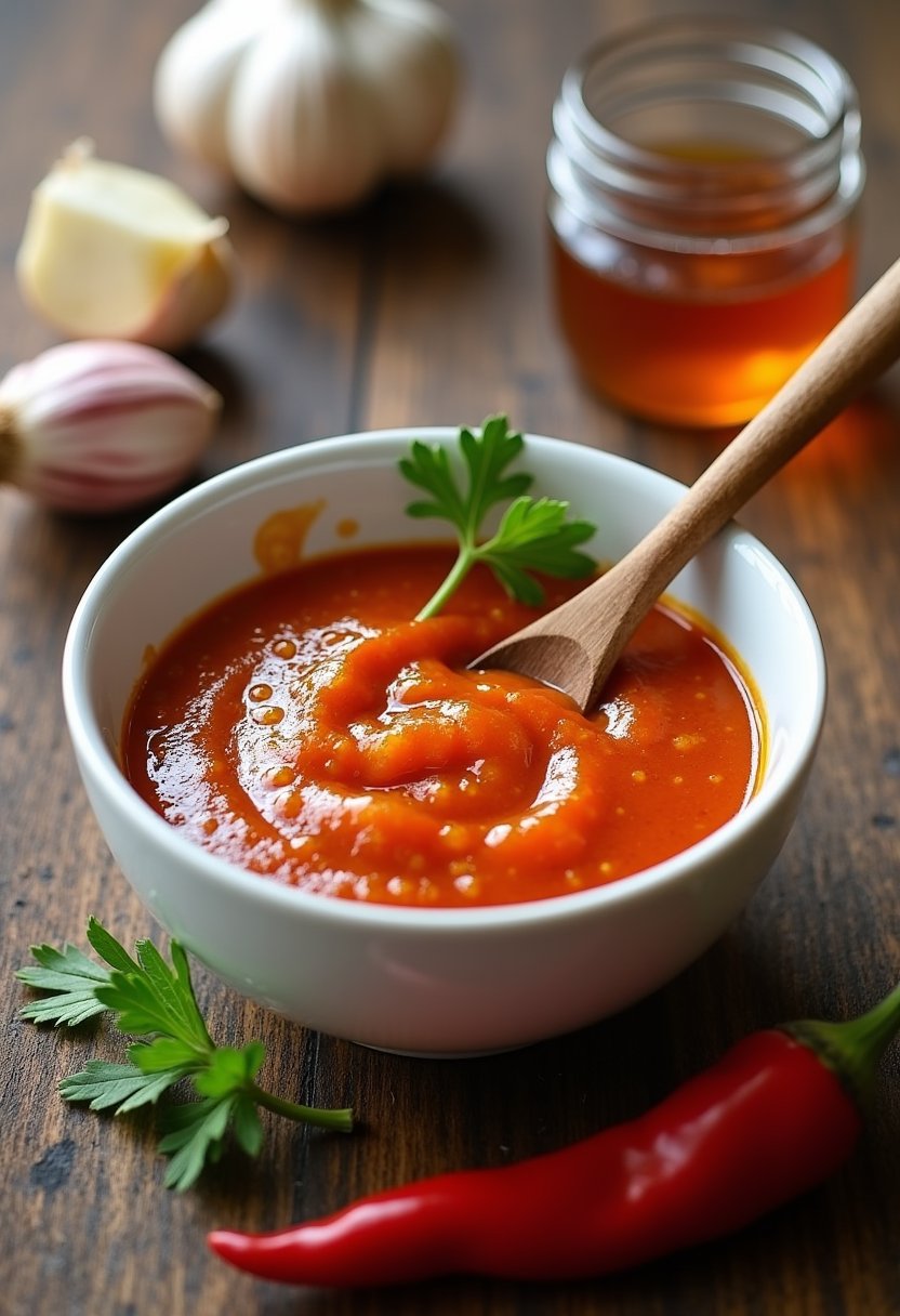 Homemade Spicy Garlic Wing Sauce dish