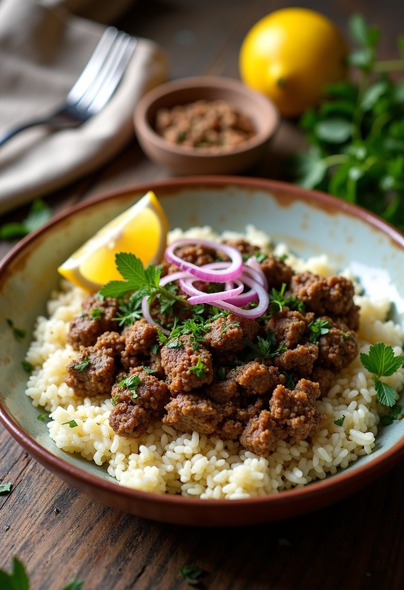 Ground Lamb and Rice Recipe final dish