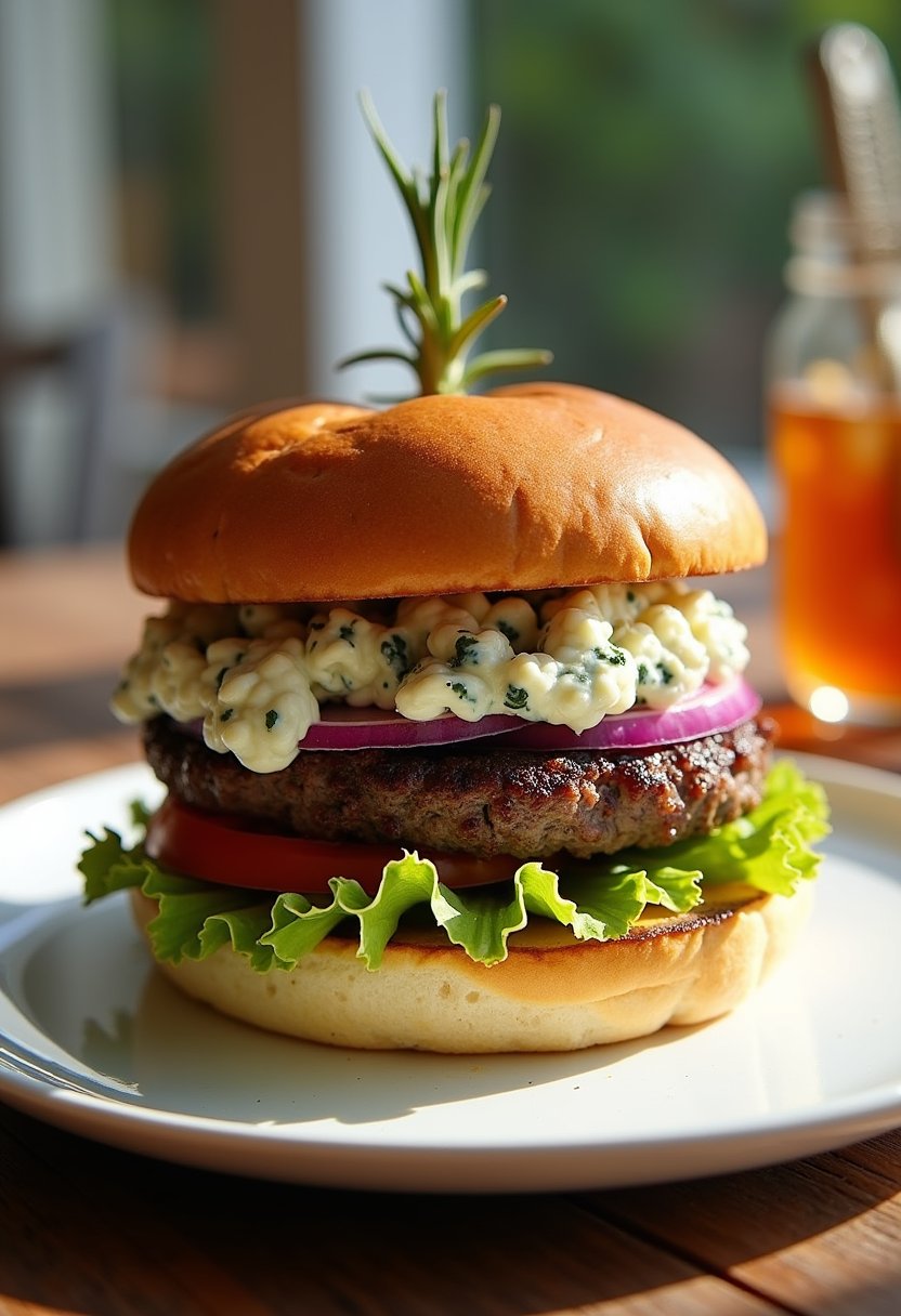 Bobby Flay Blue Cheese Burger dish