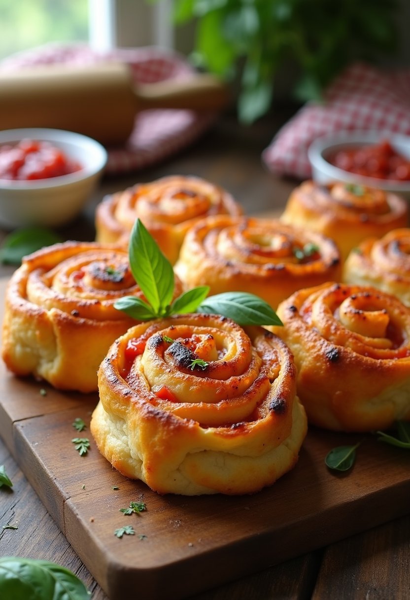 Puff Pastry Pizza Rolls dish