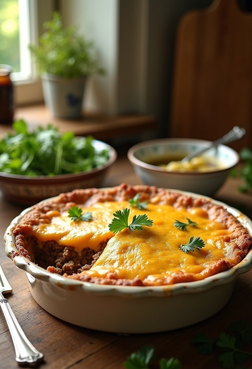 Optavia Lean and Green Cheeseburger Pie final dish