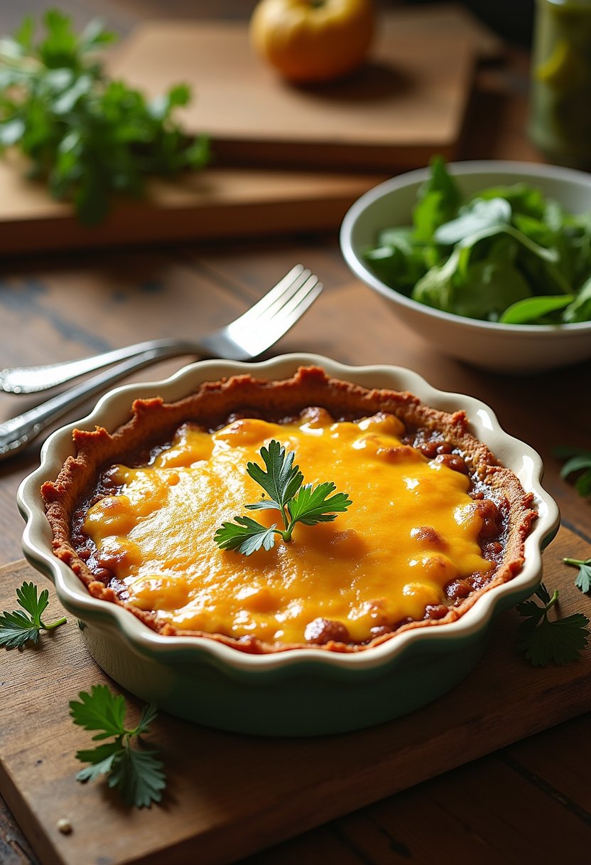 Optavia Lean and Green Cheeseburger Pie