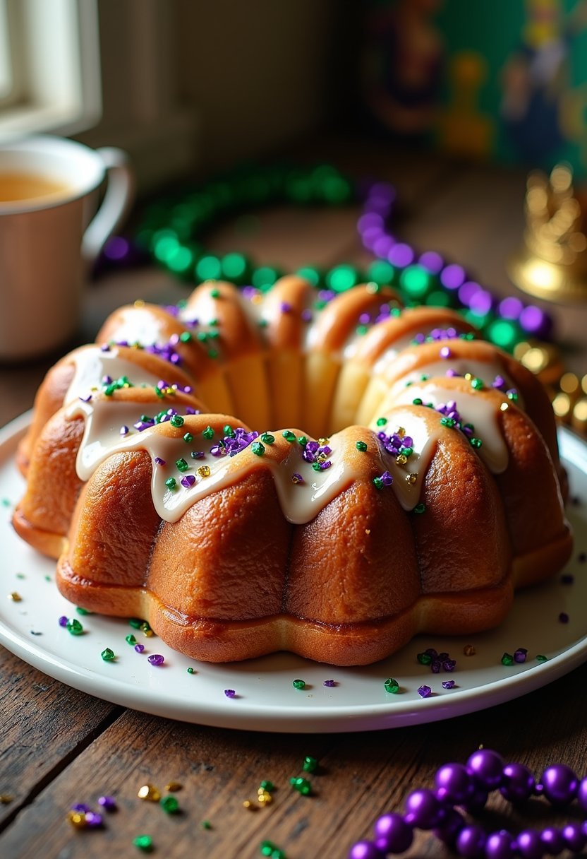 Cajun Ninja King Cake dish