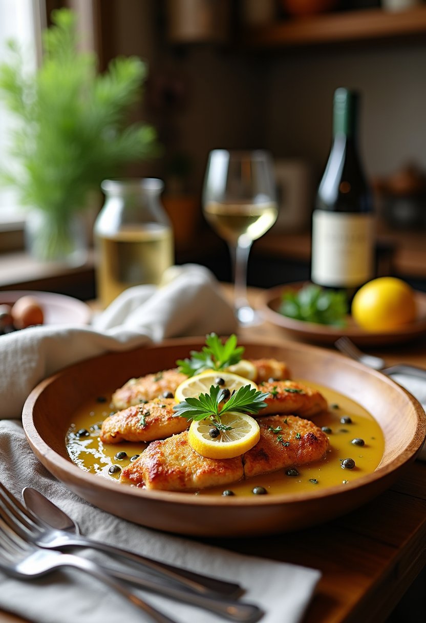Bobby Flay Chicken Piccata dish