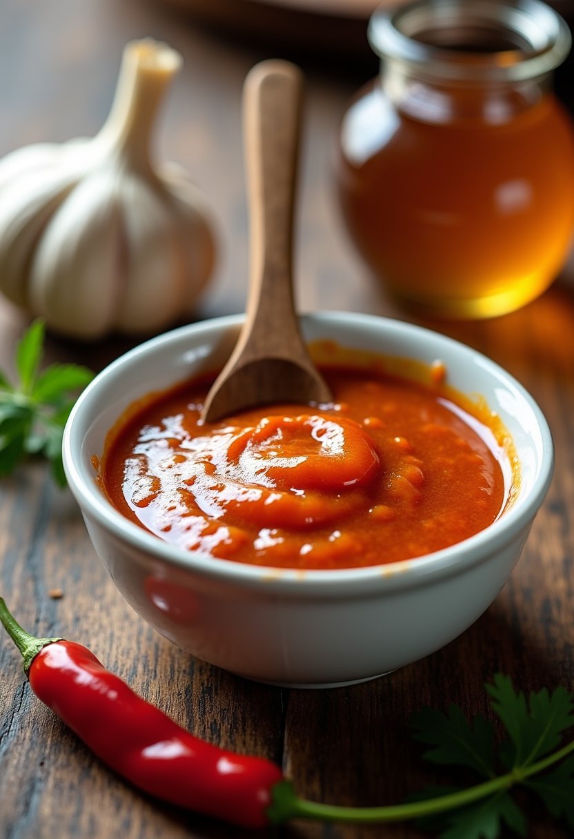 Homemade Spicy Garlic Wing Sauce final dish