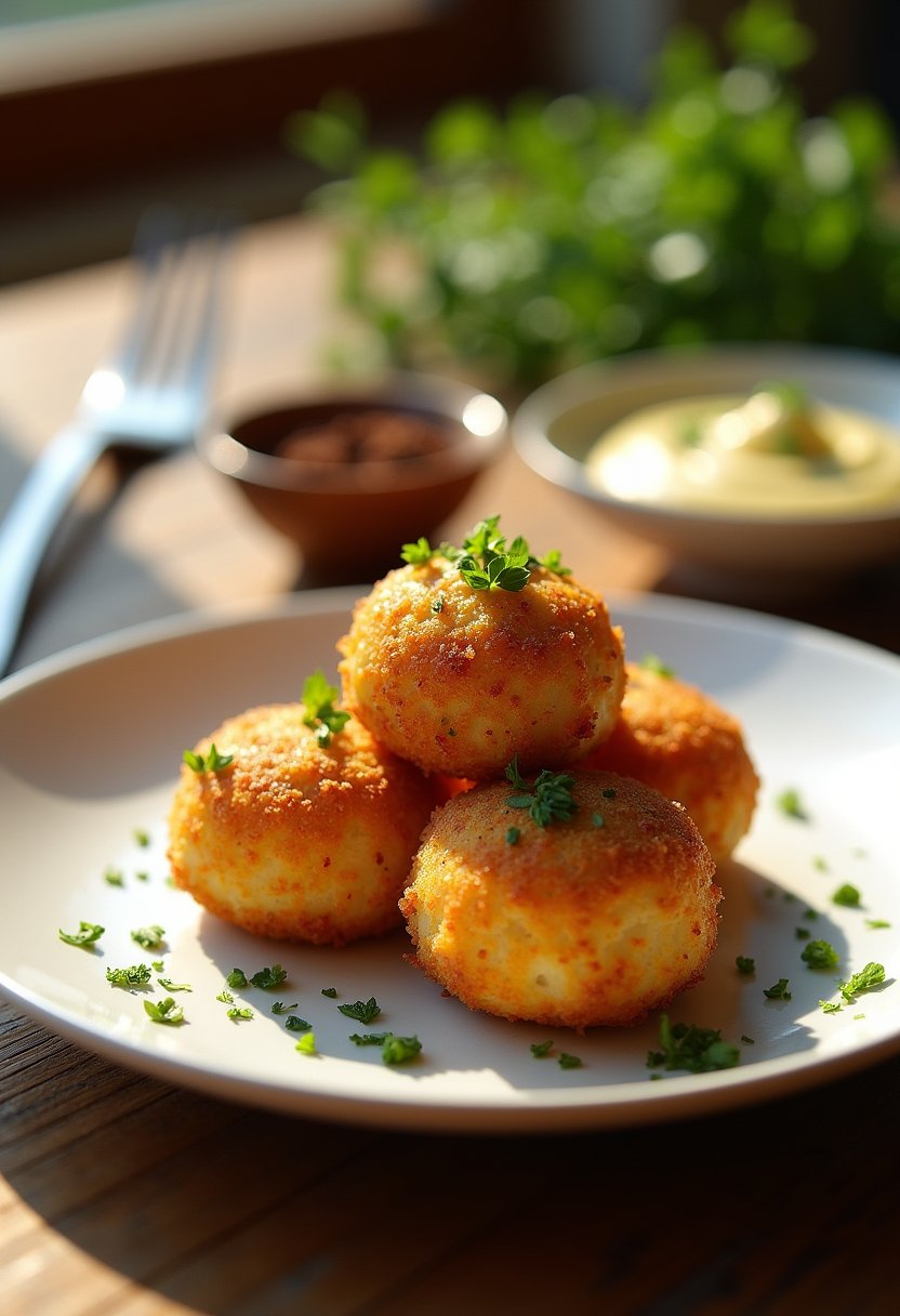 Bobby Flay Chicken Croquette final dish