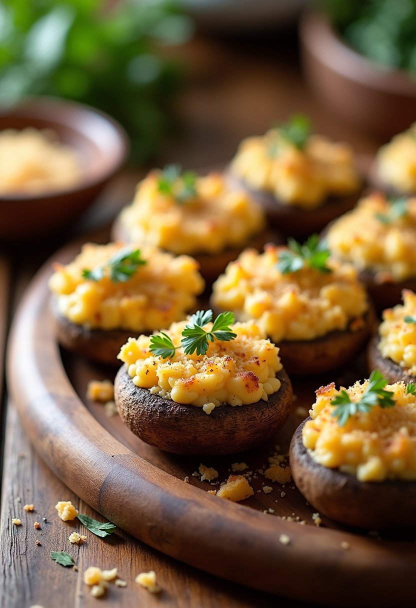 Longhorn Stuffed Mushroom final dish
